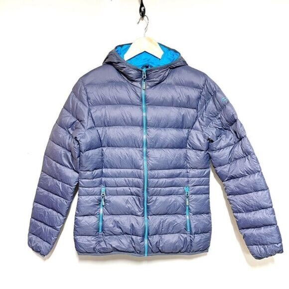 CMP Lightweight Down Hooded Jacket Greyish Purple Sz Womens M - Picture 2 of 9